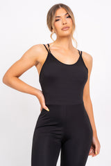 Back At You Black Exposed Strappy Back Bodycon Jumpsuit Romper