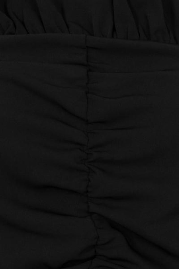 Tia Black Off Shoulder Ruffle Skater Dress