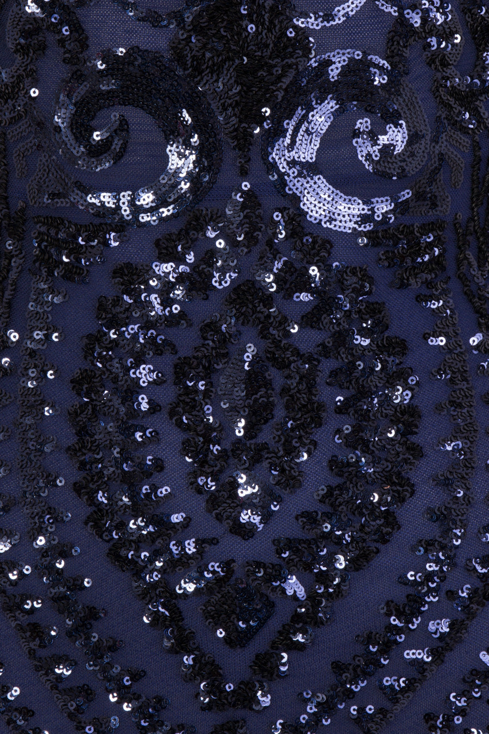 Iliana Navy Luxe Sequin Embellished Off The Shoulder Dress