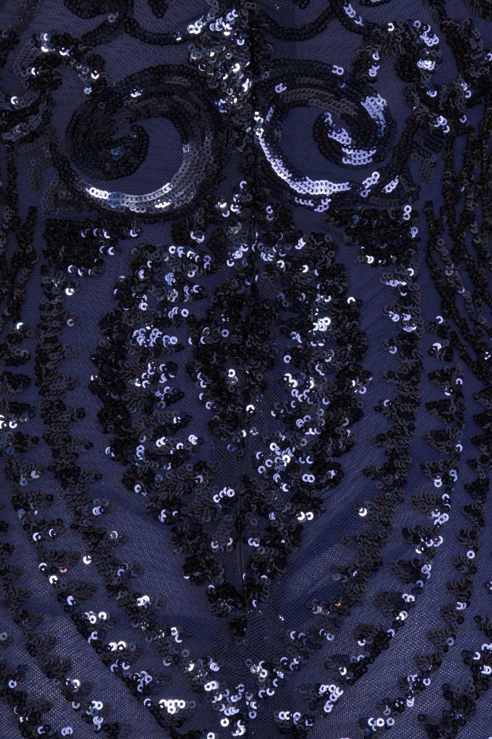 Iliana Navy Luxe Sequin Embellished Off The Shoulder Dress