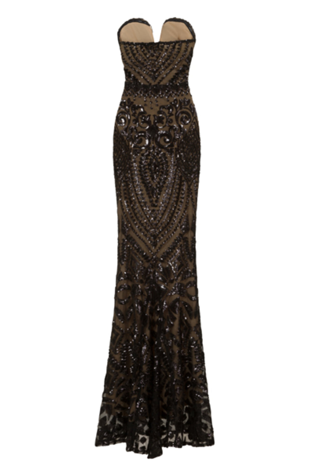MAJESTY WOMEN'S MERMAID DRESS IN GOLD AFRICAN LACE WITH BLACK VELVET FABRIC  - Chimzi