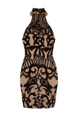 Fate Black Nude Vip Luxe Illusion Sequin Embellished Mini Bodycon Dress