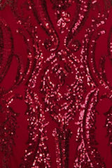 Lovestruck Berry Luxe Sweetheart Off Shoulder Sequin Fishtail Dress