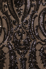 Lovestruck Black Luxe Sweetheart Off Shoulder Sequin Fishtail Dress