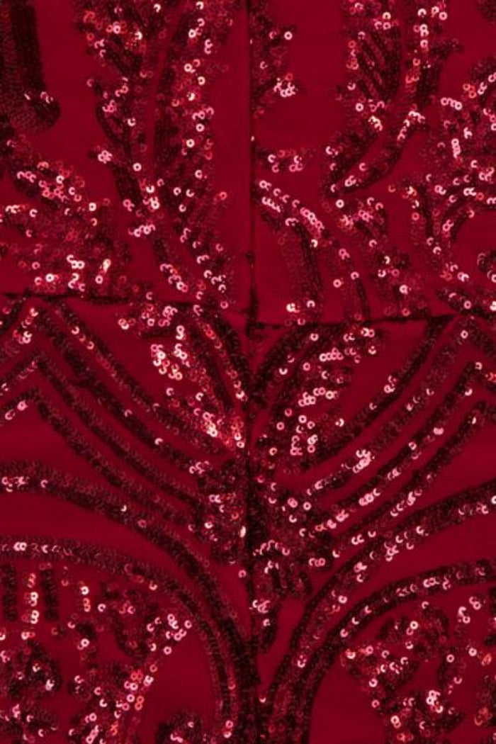 Lovestruck Berry Luxe Sweetheart Off Shoulder Sequin Fishtail Dress