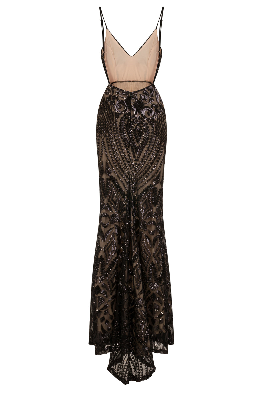Spotlight Black Vip Luxe Sequin Backless Mermaid Fishtail Dress