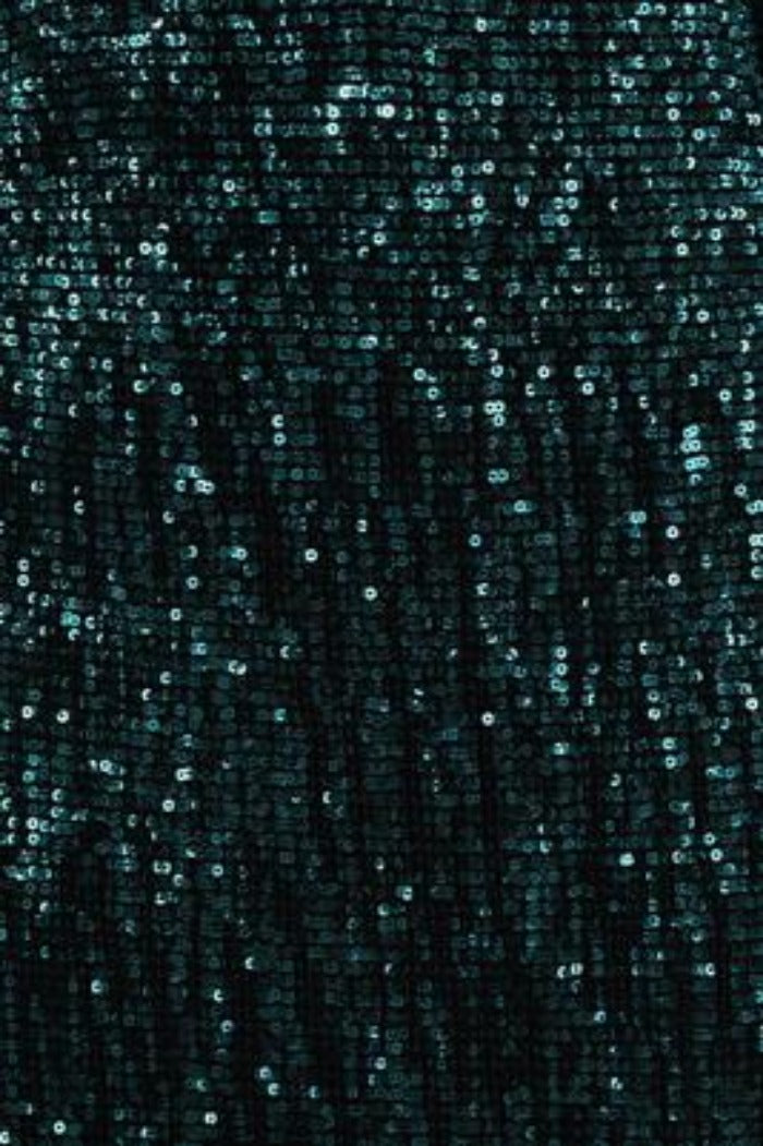 Salma Luxe Emerald Keyhole Glistening Sequin Fishtail Maxi Dress