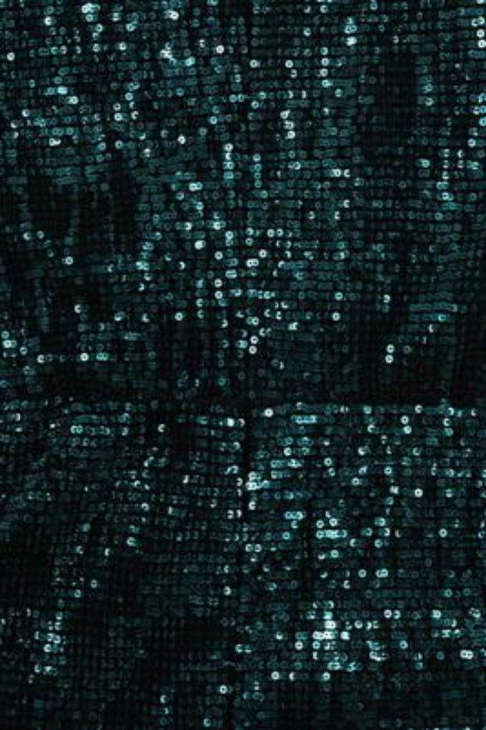 Salma Luxe Emerald Keyhole Glistening Sequin Fishtail Maxi Dress