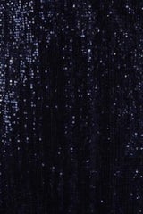 Salma Luxe Navy Keyhole Glistening Sequin Fishtail Maxi Dress