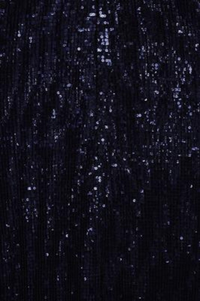 Salma Luxe Navy Keyhole Glistening Sequin Fishtail Maxi Dress