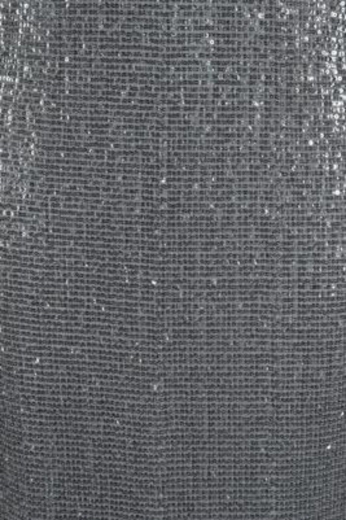 Salma Luxe Silver Grey Keyhole Glistening Sequin Fishtail Maxi Dress