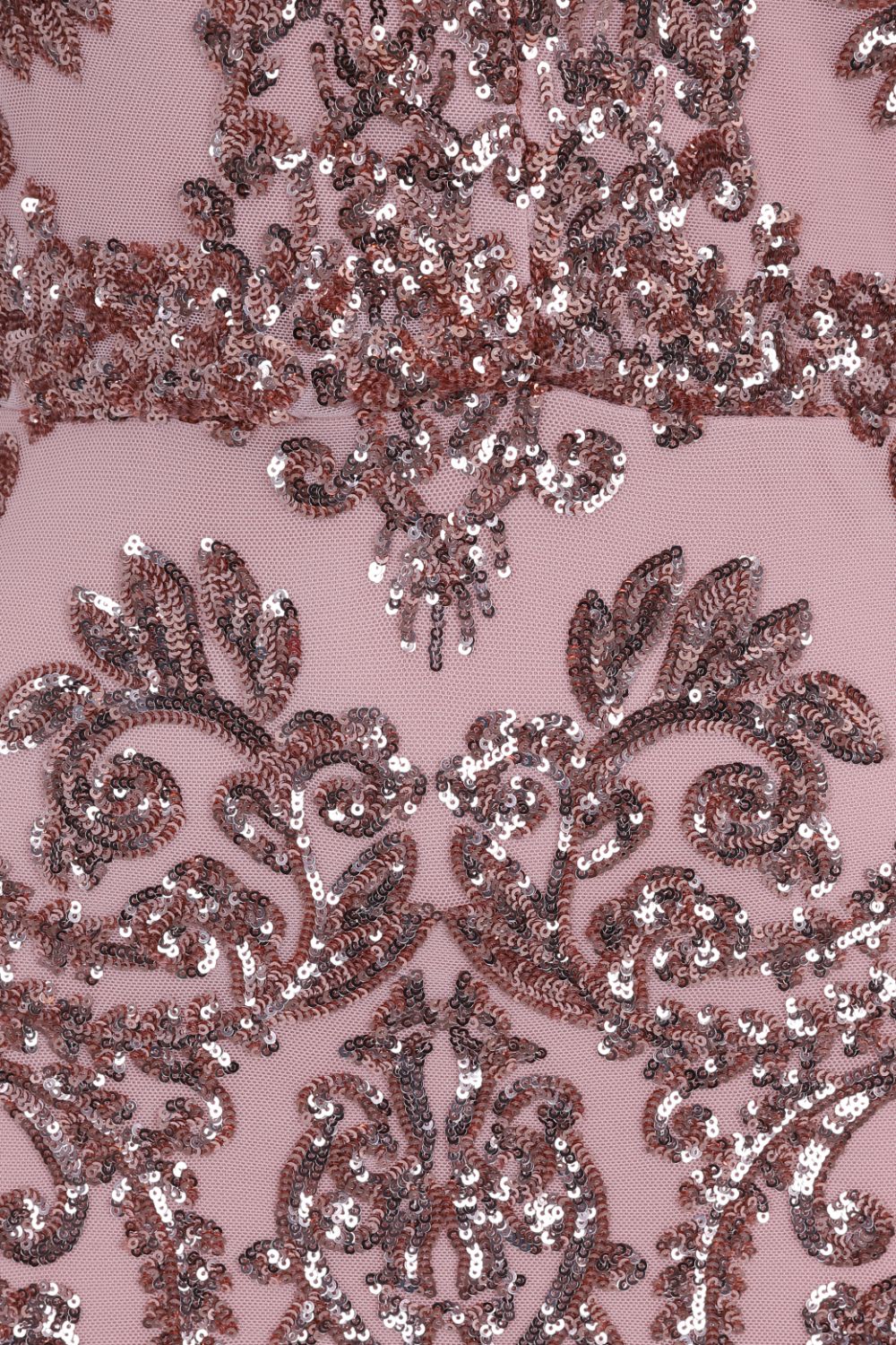 Heart Breaker Rose Gold Halterneck Floral Sequin Embellished Dress