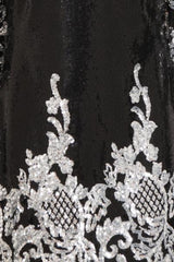 Ayanna Glam Silver Sequin Victorian Mini Dress