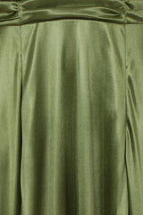 Riri Khaki Gold Choker Plunge Double Slit Maxi Dress