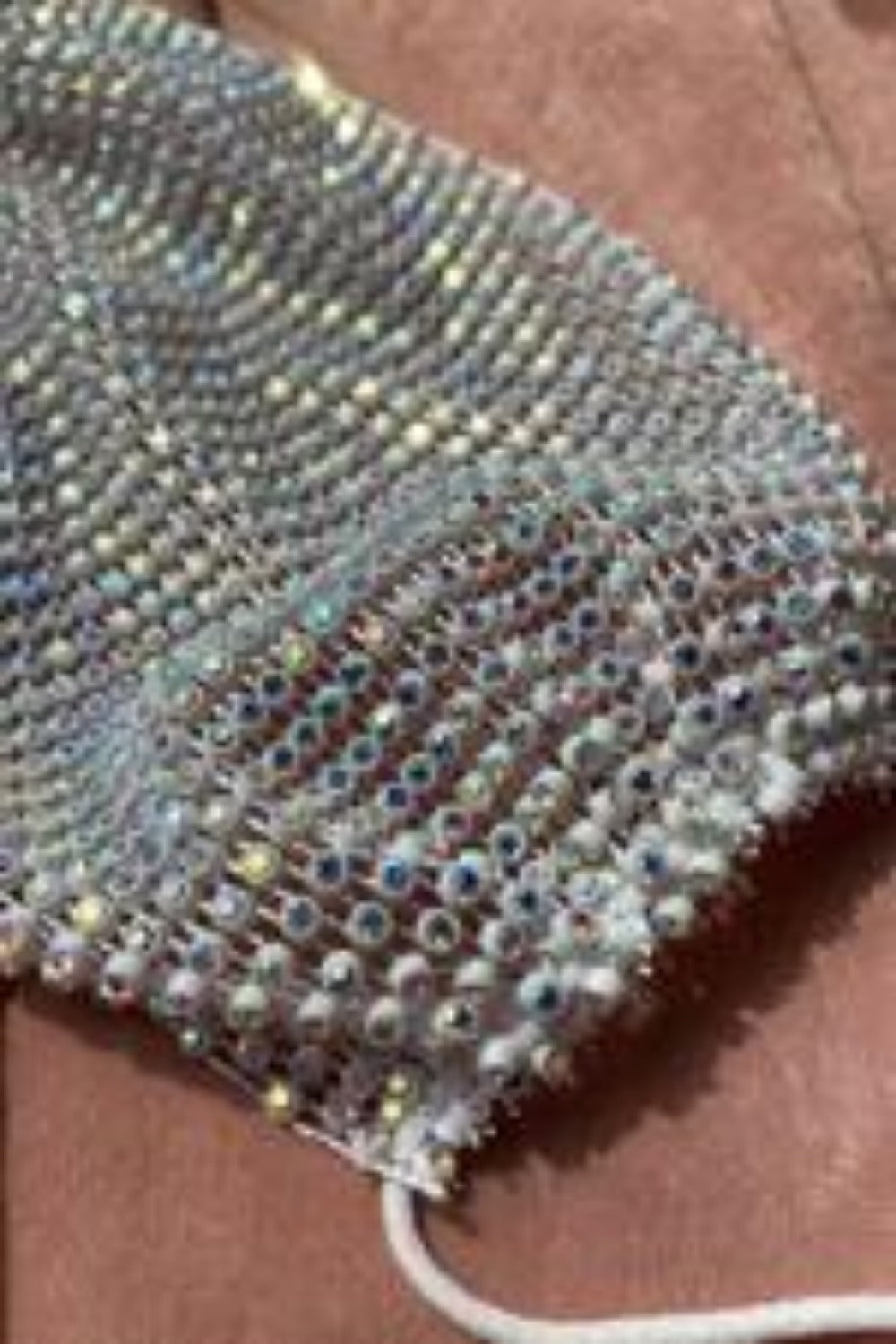 Angel Eyes White Diamante Crystal Encrusted Fashion Face Mask