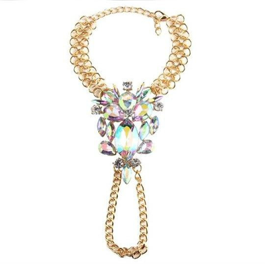 Enchanted Crystal Jewels Anklet Barefoot Sandals
