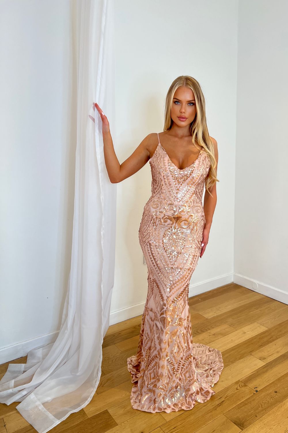 Spotlight Rose Gold Vip Luxe Sequin Backless Mermaid Spotlight Rose Gold Vip Luxe Sequin Backless Mermaid