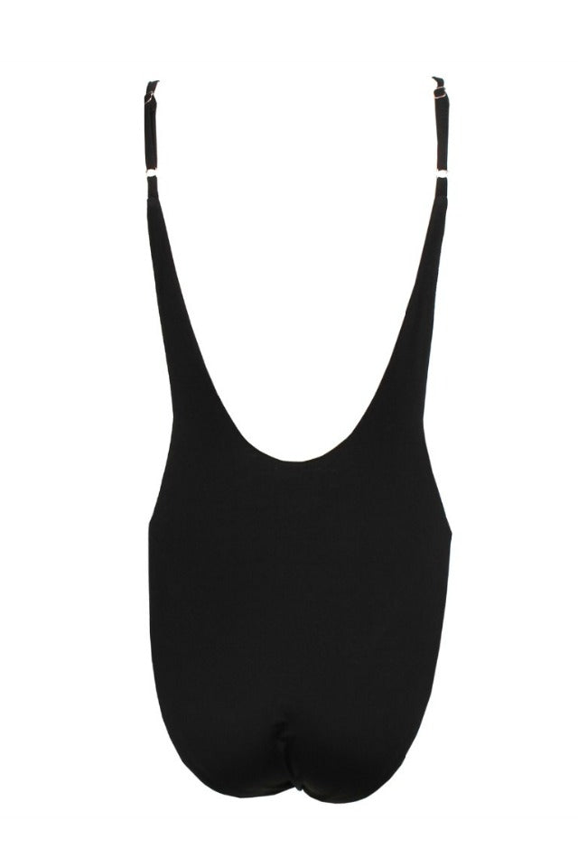 Miami Black Crystal Encrusted Swimsuit Bodysuit
