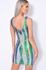 Till Midnight Green Cut Out Sequin Bandage Cage Bodycon Dress