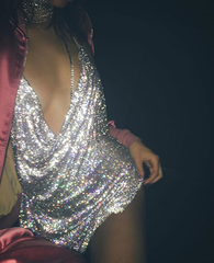 Kendal Gold Choker Chain Metal Drape Mini Dress