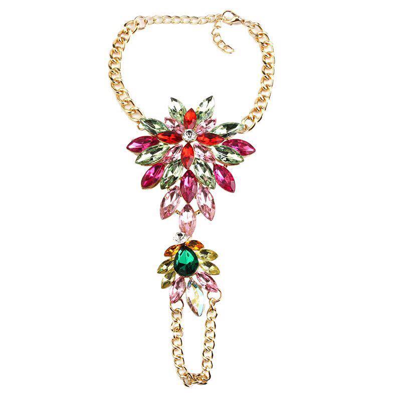 Venus Crystal Jewels Anklet Barefoot Sandals